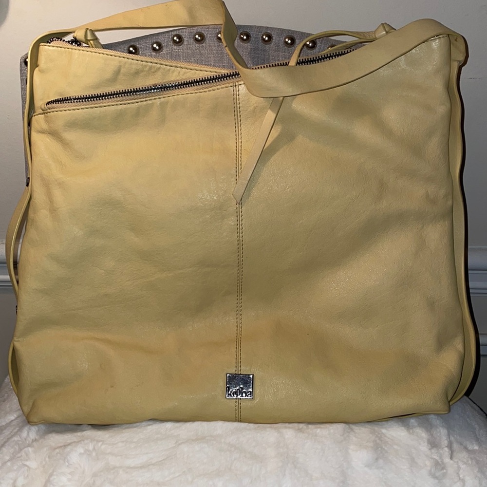 Kooba Leather Light Yellow Stratford Hobo Purse